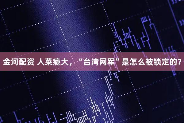 金河配资 人菜瘾大，“台湾网军”是怎么被锁定的？